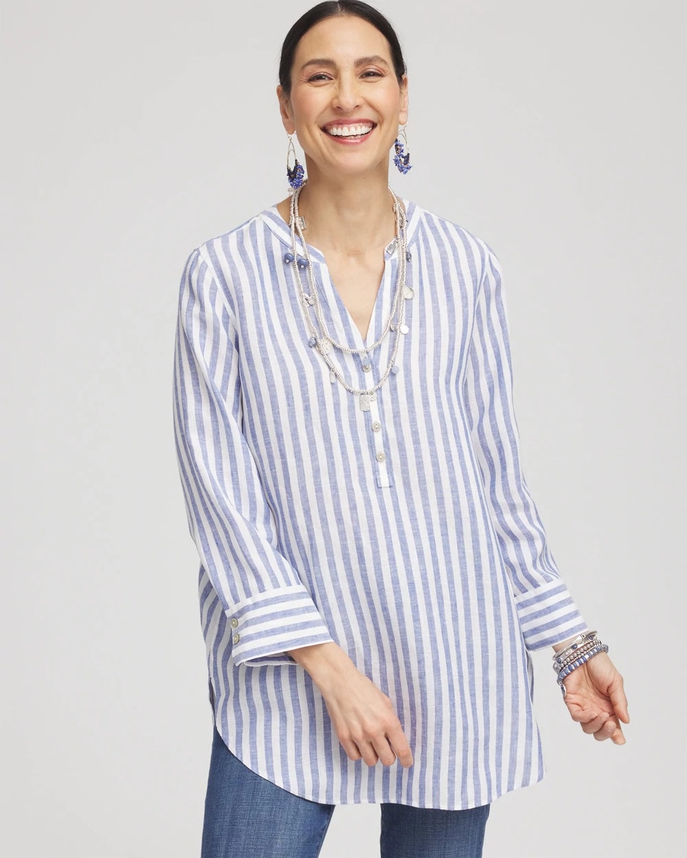 Chico's Special Offer - No Iron™ Linen Tunic Indigo