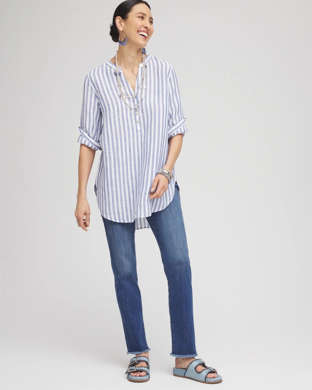 Chico's Special Offer - No Iron™ Linen Tunic Indigo