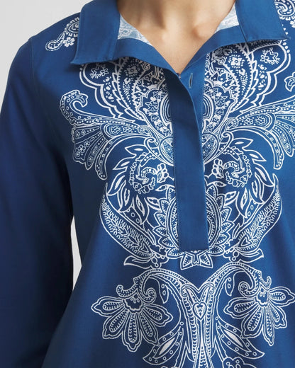 Chico's Trusted - No Iron™ Paisley Buttonback Tunic Seaport