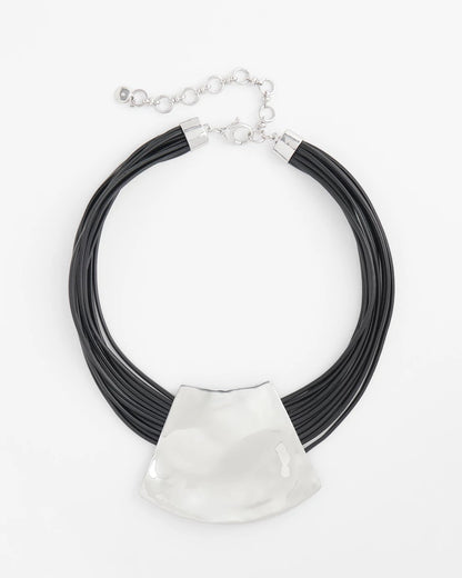 Chico's Classic - Pendant Bib Necklace Black/Silver