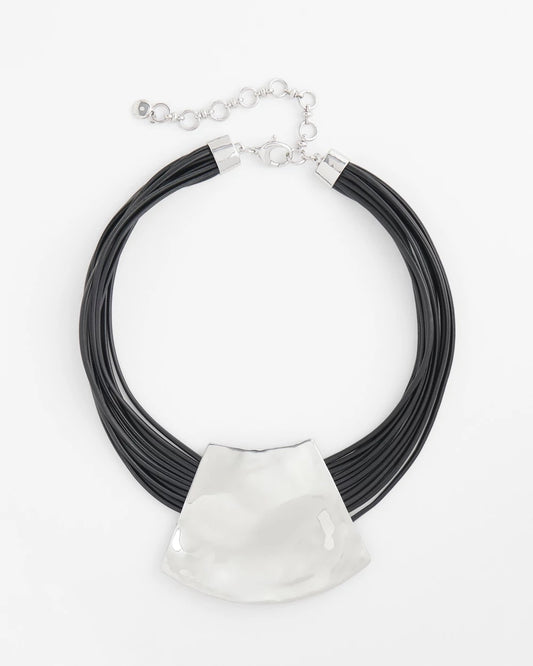 Chico's Classic - Pendant Bib Necklace Black/Silver