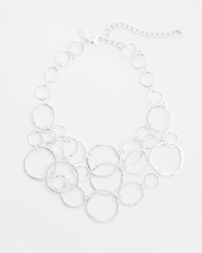 Chico's Trusted - Short Silvertone Multi-Strand Link Necklace Silver