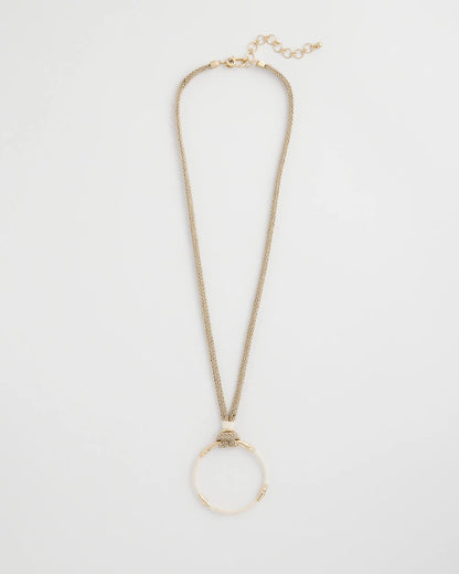 Chico's Trusted - Large Open Pendant Necklace Neutral