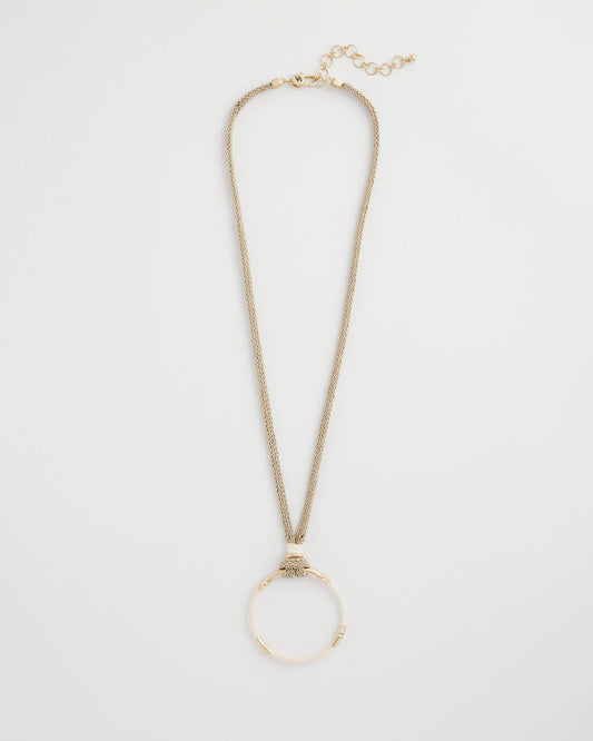 Chico's Trusted - Large Open Pendant Necklace Neutral