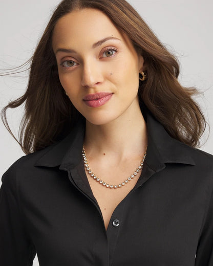 Chico's Signature - Goldtone Tennis Necklace Gold