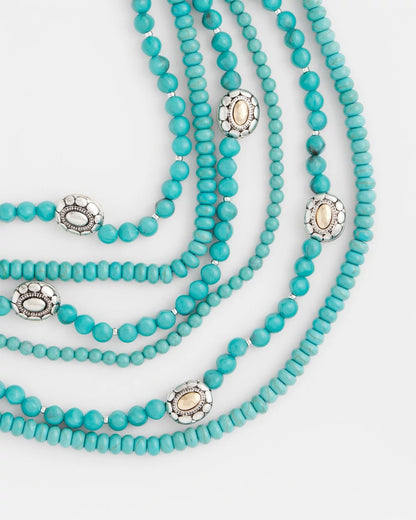 Chico's Smart Buy - Turquoise Multistrand Bib Necklace Turquoise