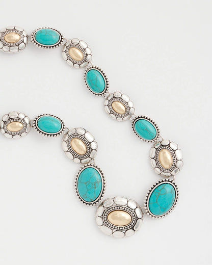 Chico's Popular - Turquoise Mixed Metal Collar Necklace Turquoise