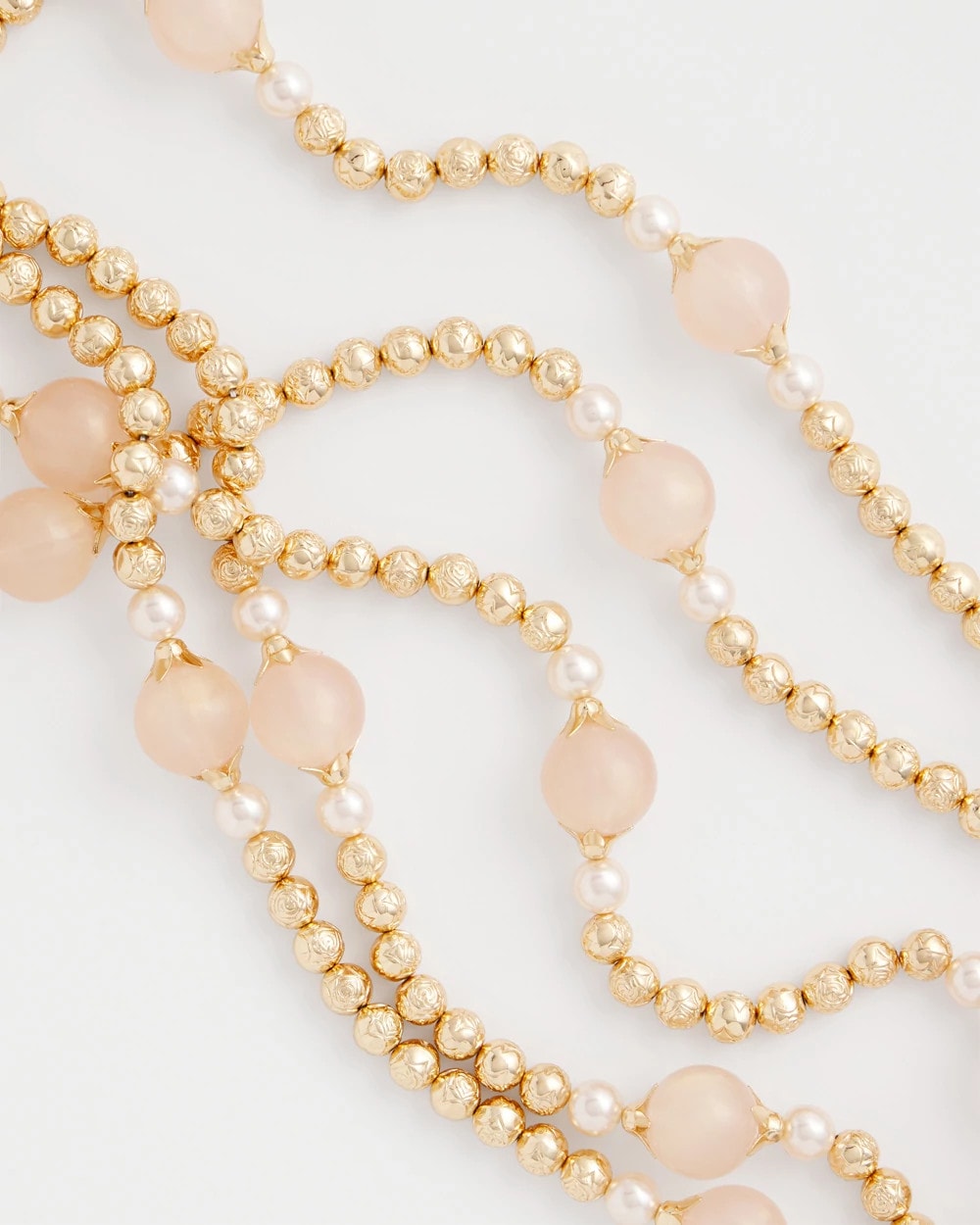 Chico's Premium - Gold Pink Chunky Beaded Necklace Pink