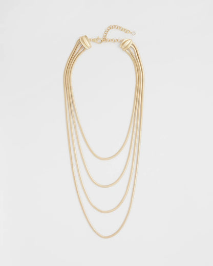 Chico's Special Offer - Multi-Layer Snake Chain Necklace Gold