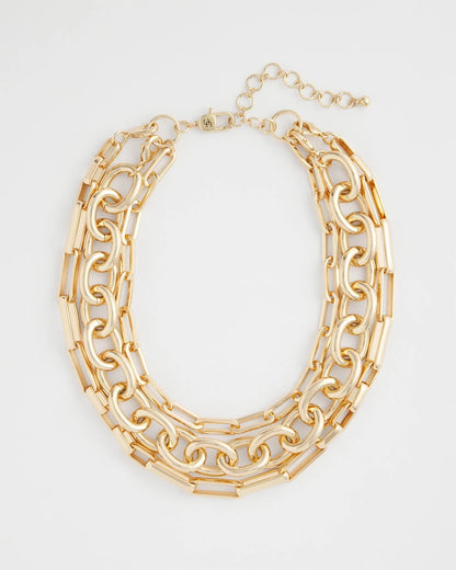 Chico's Popular - Convertible Three-Strand Chain Necklace Gold