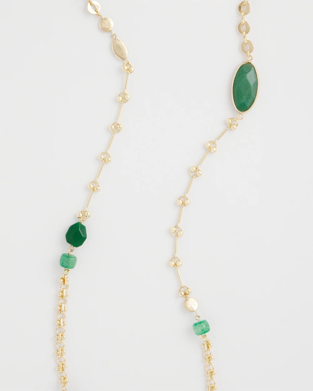 Chico's Exclusive - Green Accent Long Single Strand Necklace Green