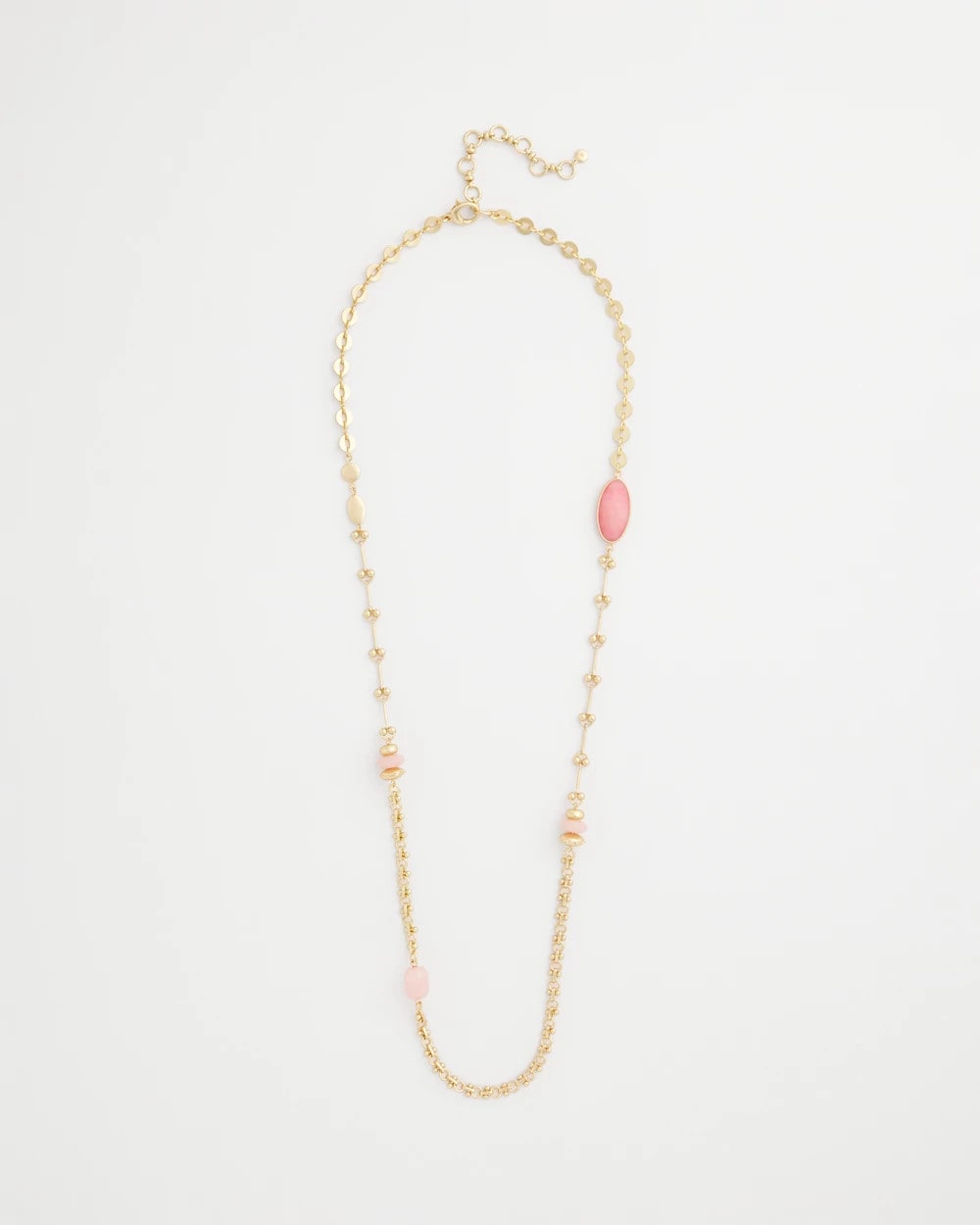 Chico's Exclusive - Pink Accent Long Single Strand Necklace Pink