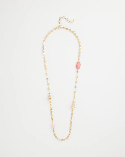 Chico's Exclusive - Pink Accent Long Single Strand Necklace Pink