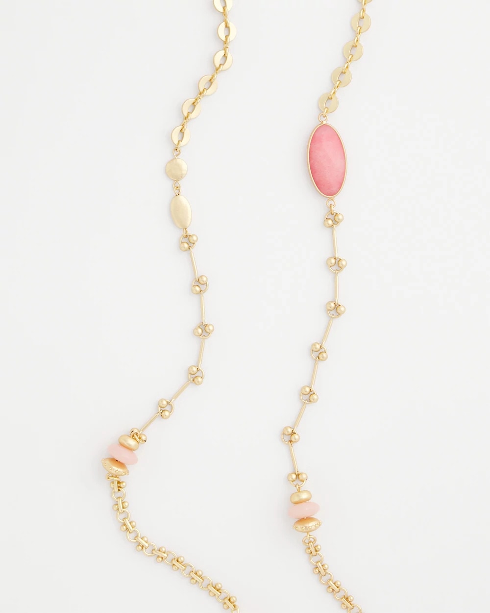 Chico's Exclusive - Pink Accent Long Single Strand Necklace Pink