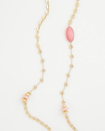 Chico's Exclusive - Pink Accent Long Single Strand Necklace Pink