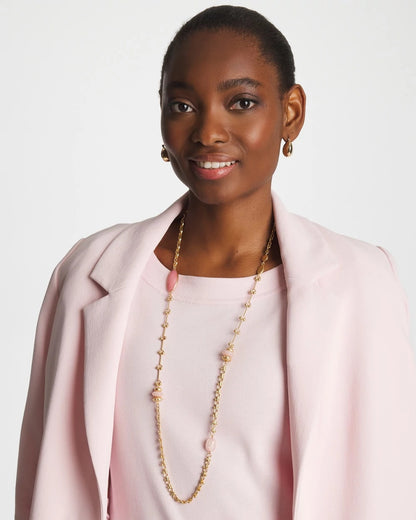 Chico's Exclusive - Pink Accent Long Single Strand Necklace Pink