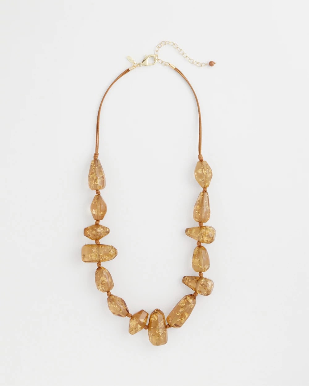 Chico's Value - Gold Foil Long Single Strand Necklace Neutral