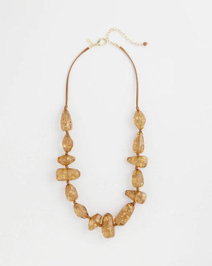 Chico's Value - Gold Foil Long Single Strand Necklace Neutral