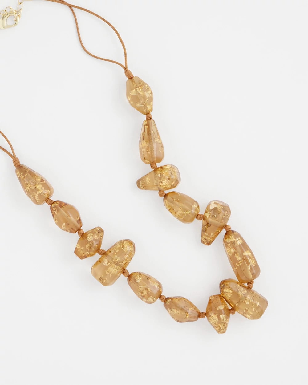 Chico's Value - Gold Foil Long Single Strand Necklace Neutral