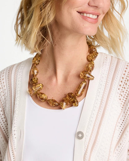 Chico's Value - Gold Foil Long Single Strand Necklace Neutral