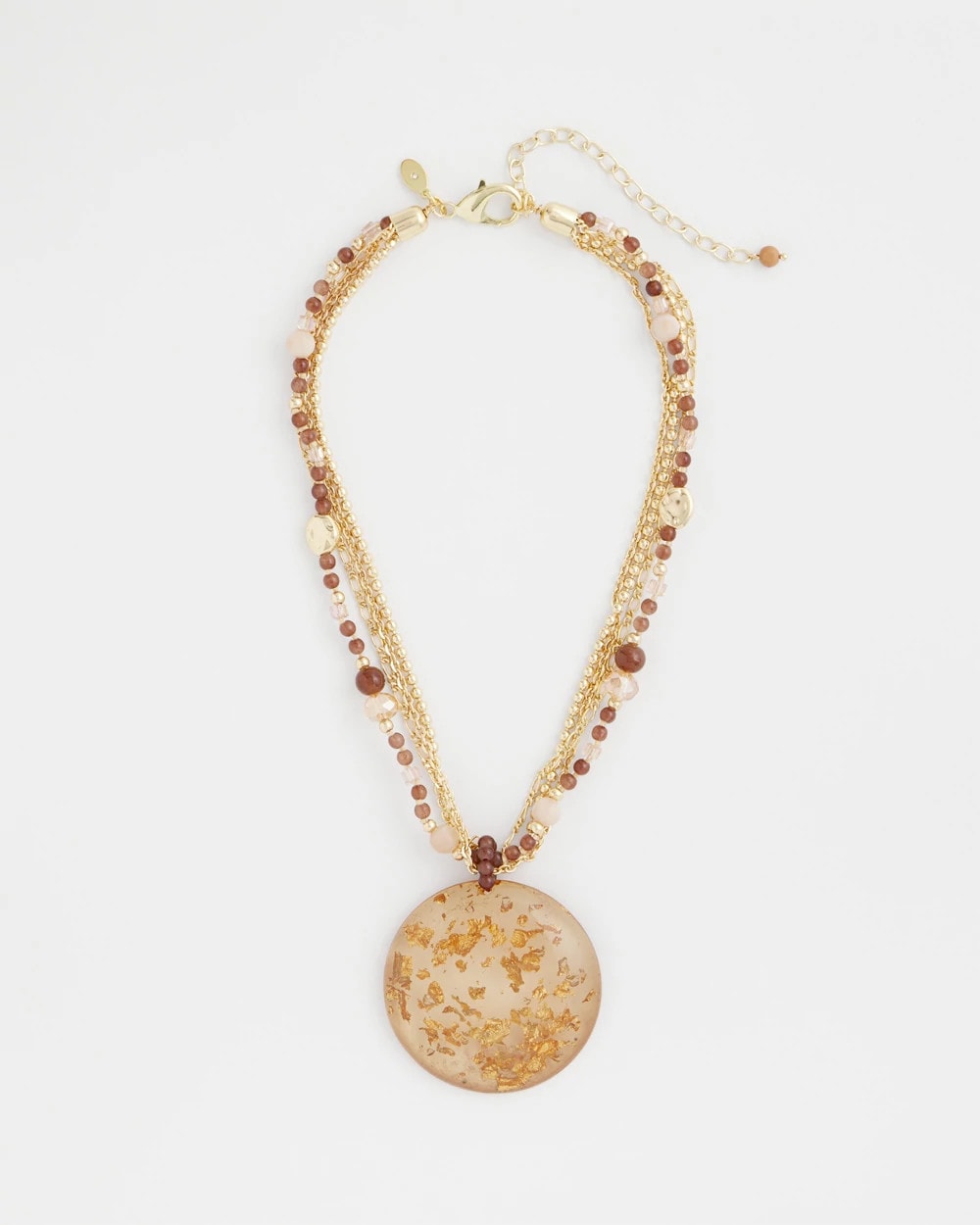 Chico's New - Gold Foil Pendant Necklace Neutral