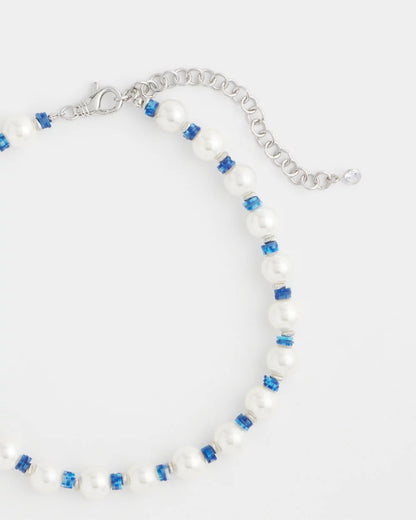 Chico's Trending - Short Pearl Blue Necklace Blue