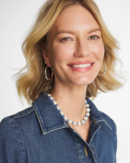 Chico's Trending - Short Pearl Blue Necklace Blue