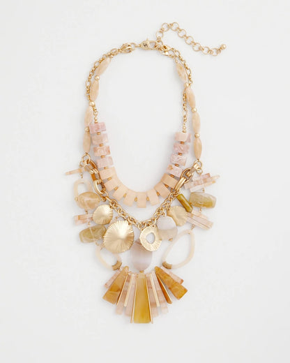 Chico's Exclusive - Chico's Originals Neutral Stone Bib Necklace Neutral