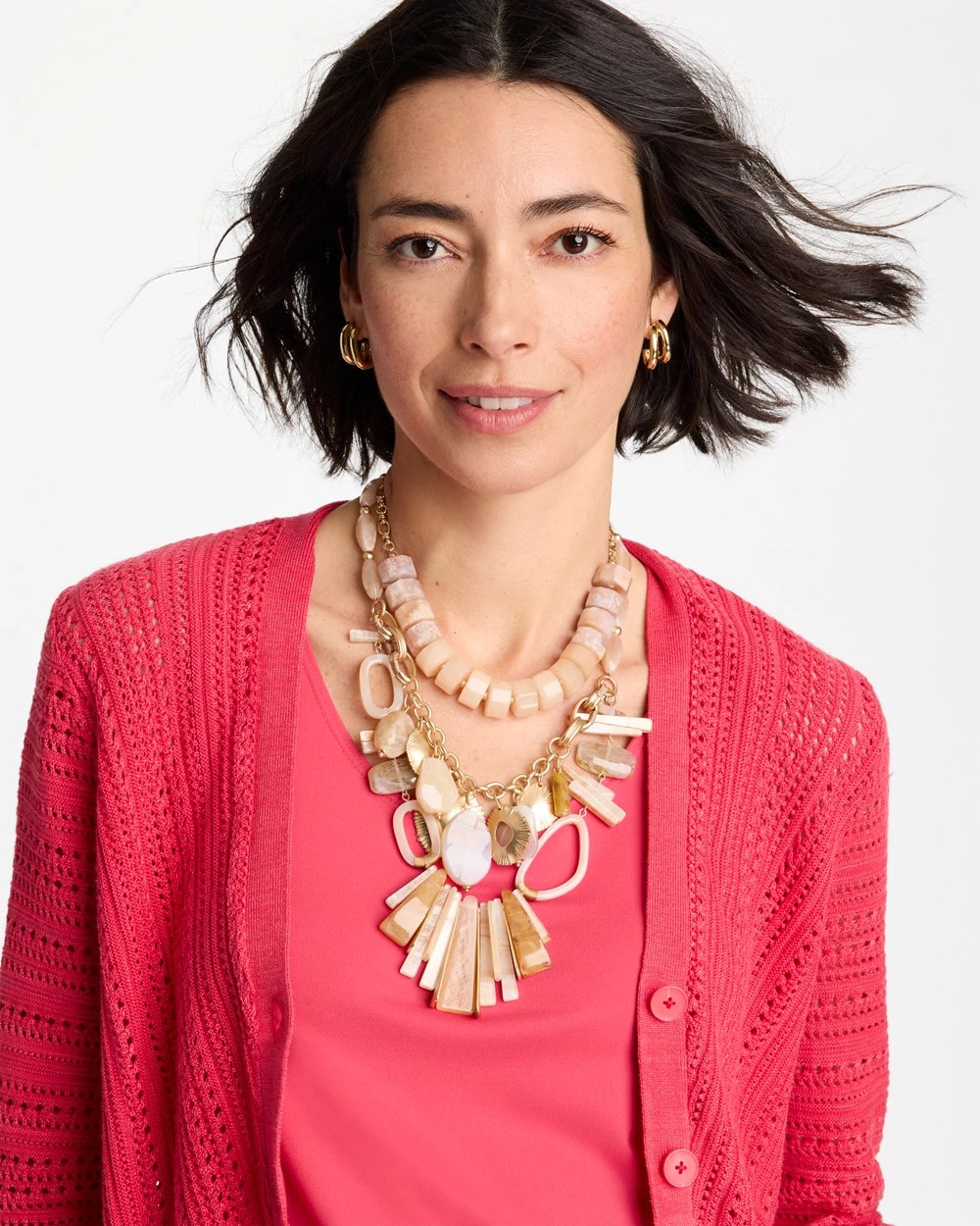 Chico's Exclusive - Chico's Originals Neutral Stone Bib Necklace Neutral
