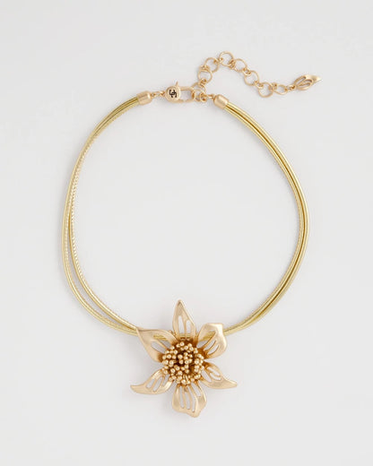 Chico's Recommended - Gold Flower Pendant Necklace Gold