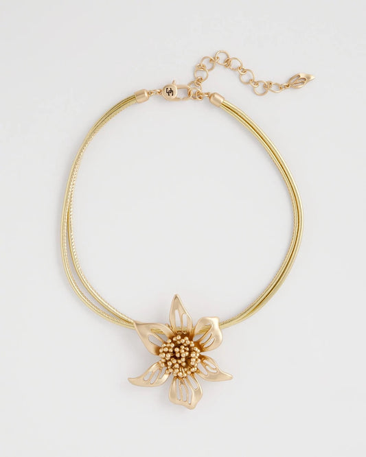Chico's Recommended - Gold Flower Pendant Necklace Gold