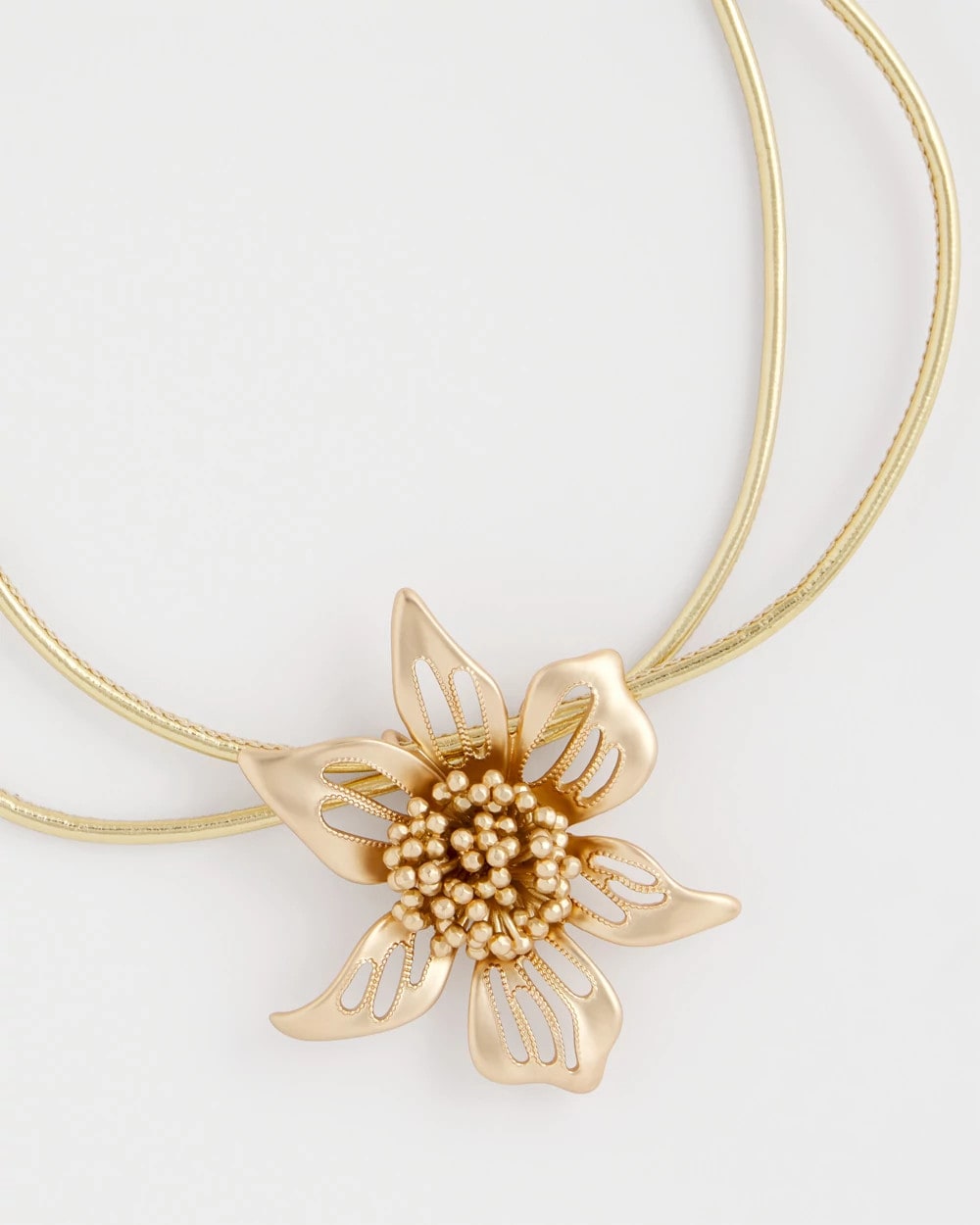 Chico's Recommended - Gold Flower Pendant Necklace Gold