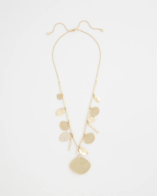 Chico's Smart Buy - Gold Long Single Strand Necklace Gold