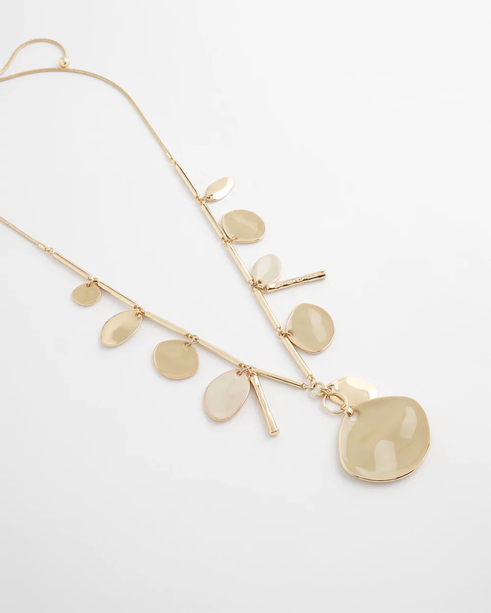 Chico's Smart Buy - Gold Long Single Strand Necklace Gold