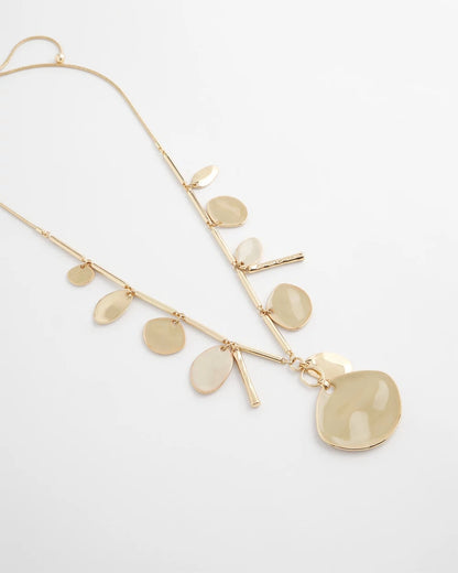 Chico's Smart Buy - Gold Long Single Strand Necklace Gold