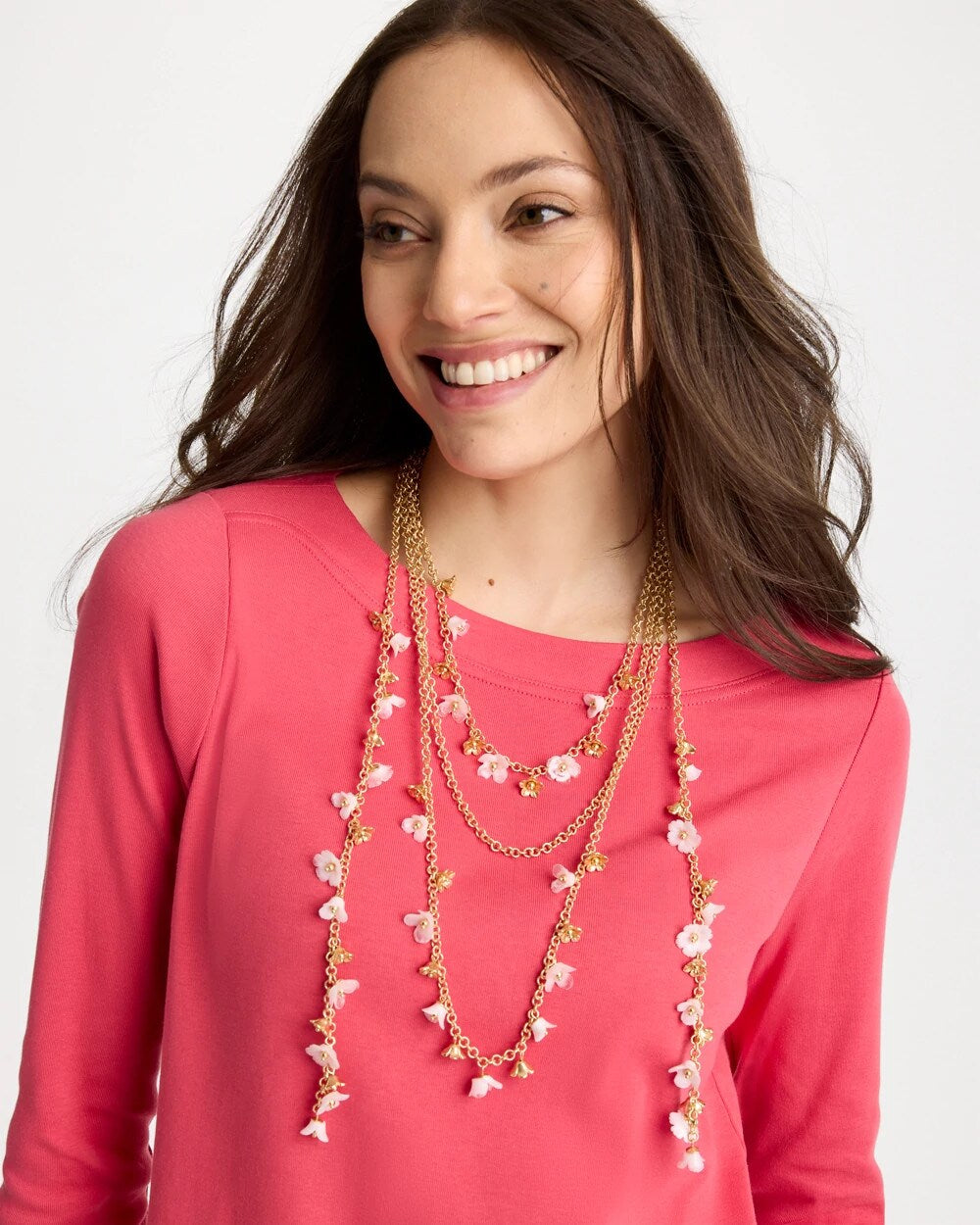 Chico's Popular - Pink Multi-Layer Necklace Pink