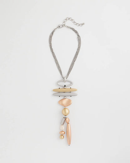 Chico's Quality - Mixed Metal Linear Necklace Mixed Metals