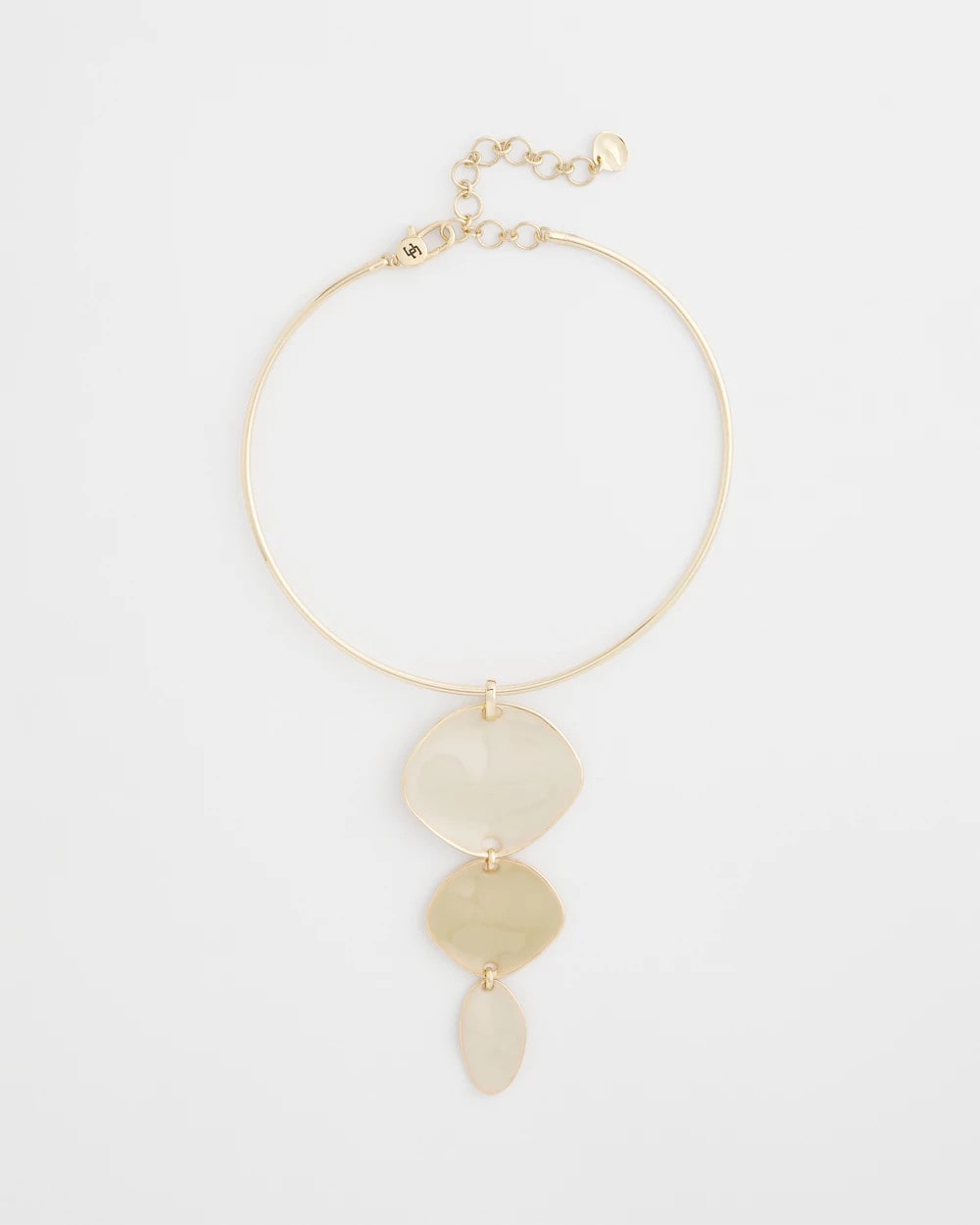 Chico's Deals - Linear Reversible Pendant Necklace White/Gold