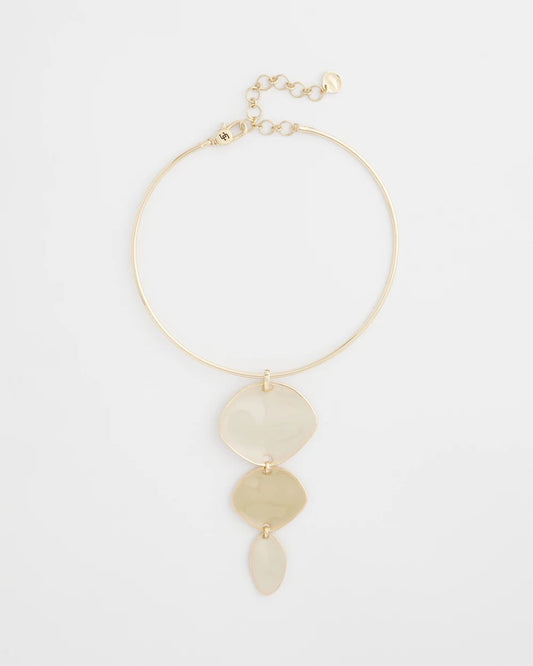 Chico's Deals - Linear Reversible Pendant Necklace White/Gold