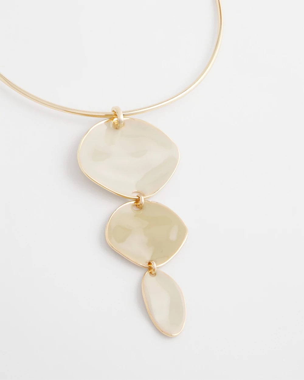 Chico's Deals - Linear Reversible Pendant Necklace White/Gold