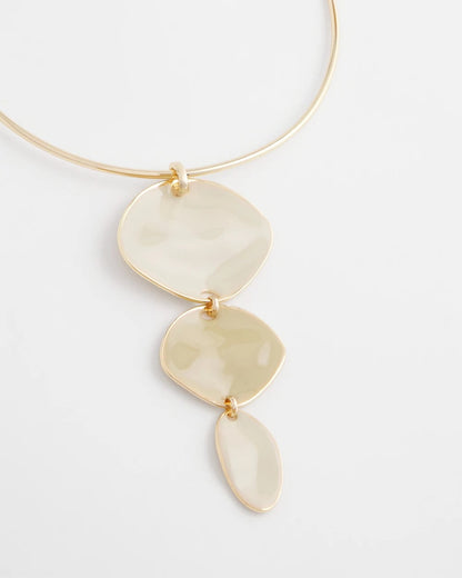 Chico's Deals - Linear Reversible Pendant Necklace White/Gold