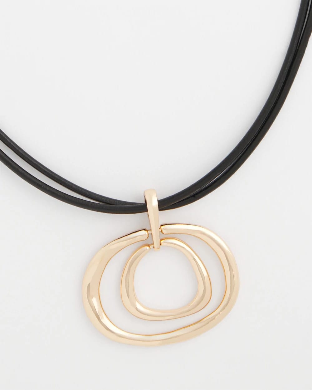 Chico's Everyday - Gold Tone Rings Pendant Necklace Gold