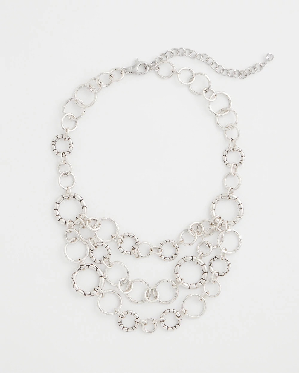 Chico's Classic - Silver Multistrand Bib Necklace Silver