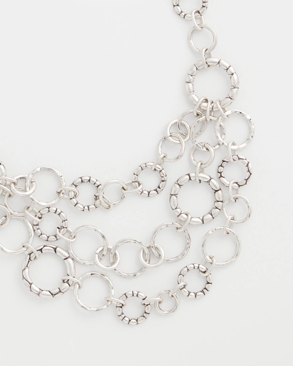 Chico's Classic - Silver Multistrand Bib Necklace Silver