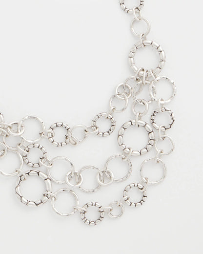 Chico's Classic - Silver Multistrand Bib Necklace Silver