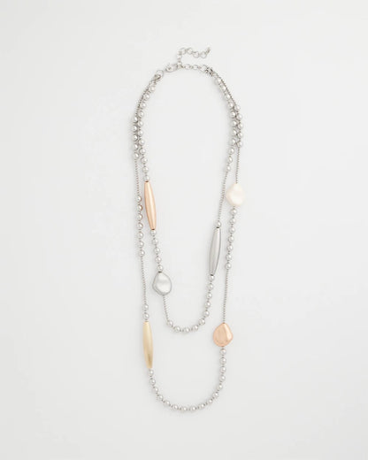 Chico's Special Offer - Copper and Silver Double Strand Necklace Mixed Metals