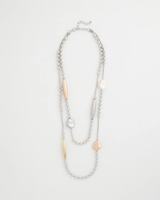Chico's Special Offer - Copper and Silver Double Strand Necklace Mixed Metals