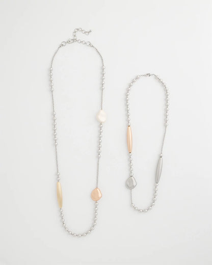 Chico's Special Offer - Copper and Silver Double Strand Necklace Mixed Metals