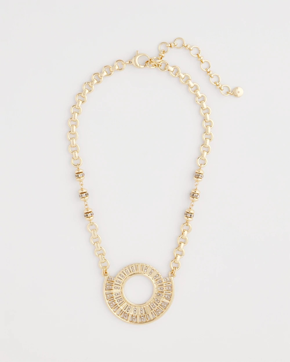 Chico's Hot Sale - Sparkling Goldtone Circle Pendant Necklace Gold