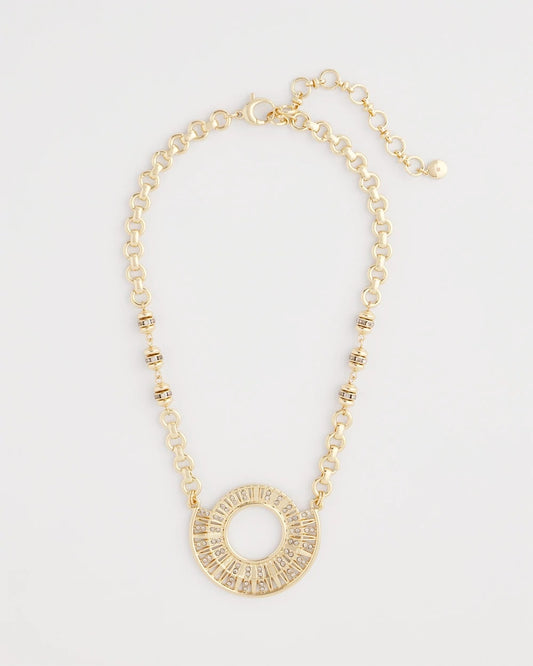 Chico's Hot Sale - Sparkling Goldtone Circle Pendant Necklace Gold